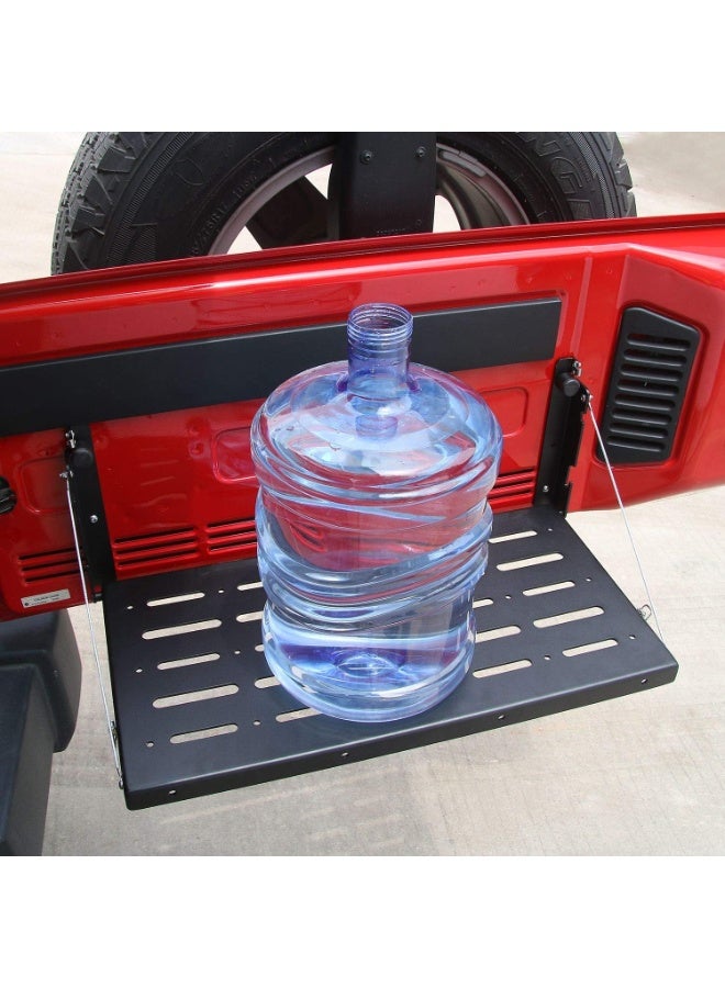 طاولة задняя باب الخزنة المتجذبة للجيب JK لأسيارة Jeep Wrangler 2007-2019 JK JKU، من سبيكة الألومنيوم، ملحقات رف التخزين، سوداء… - Image 5